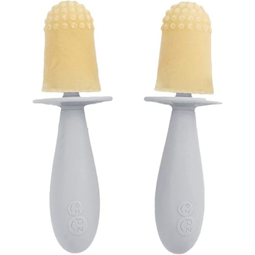 ezpz Tiny Pops (Pewter) - Popsicle Mold Set with Wands for Infants 4 Months + - Two Pack - Baby Essentials