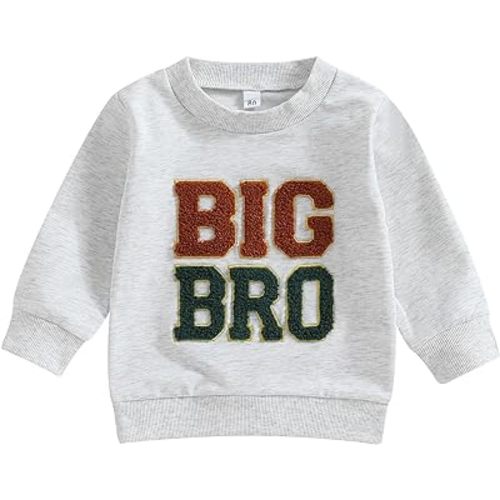 Big Brother Little Brother Matching Outfits Toddler Baby Boy Crewneck Sweatshirt Pullover Shirt Fall Clothes