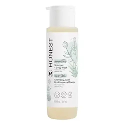 The Honest Company 2-in-1 Baby Shampoo & Body Wash, Fragrance-Free, Gentle, Tear-Free, Hypoallergenic, Naturally Derived, Sensitive Skin, 18 fl oz