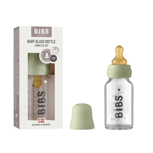 Baby Glass Bottle Set 4oz Latex - Sage