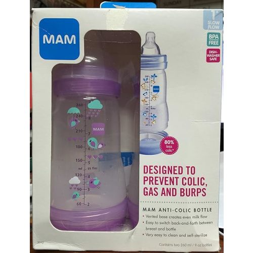 Mam Anit-Colic Bottles - 2 Ct - Color Varies