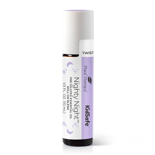 Plant Therapy KidSafe Nighty Night Essential Oil Blend for Sleep 10 mL (1/3 oz) Pre-Diluted Roll-On 100% Pure, Natural Aromatherapy, Therapeutic Grade