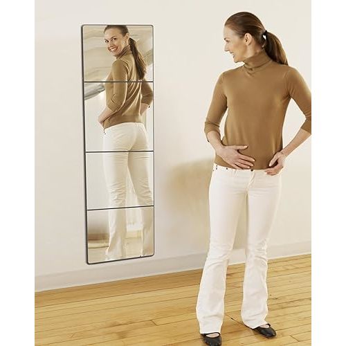 Kids Safety Shatterproof Mirror for Wall,Mirror Tiles,Made of Unbreakable Acrylic,Thick 0.12",4 Pack 12"x12",Bedroom Door Closet Mirror,Plexiglass,Living Room Mirror,Glassless Mirror for Kids