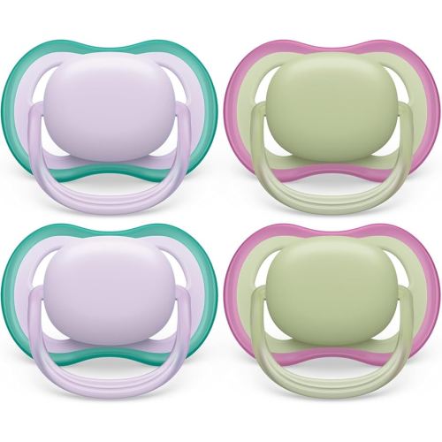 Philips Avent Ultra Air Pacifier 0-6m, Fresh Lilac/Pastel Green, 4 pack SCF085/50