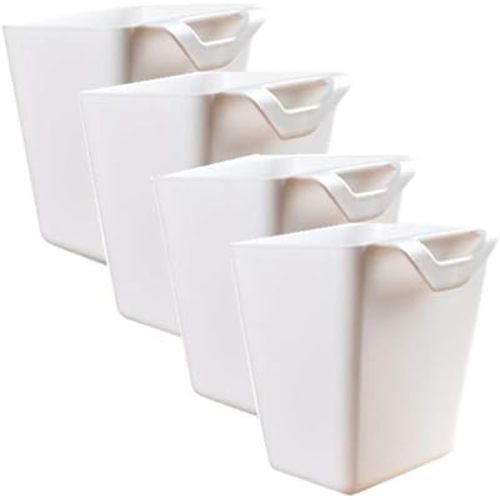 4Pcs Hanging Cup Holder,Rolling Cart Accessories Utility cart Accessories Hanging Bins,Hanging Flower Pots,Space Saver,Storage Bucket Desktop Container,Make Up Pencil Holder (White-3)