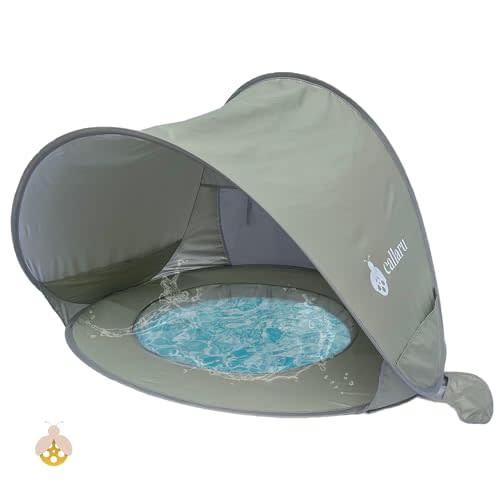 Callaru Baby Beach Tent and Portable Shade Pool, UV Tent for Babies Pop-Up, UPF 50+ | Ideal Beach Tent Sun Shelter and Pop-Up Tent for Baby, Infant, & Pet | Outdoor Beach Shade and Toddler Cabana