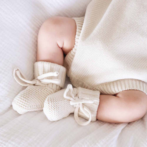 Knit Baby Booties | Ash