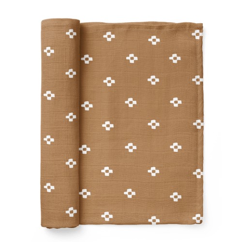 Boho Square Brown Baby Blanket - cotton blankets – Mini Wander
