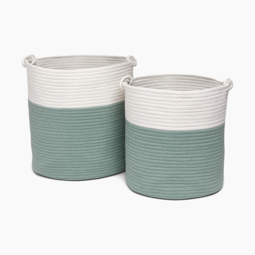 Sprucely Large & Medium Rope Basket Set - Sage, Large/Medium