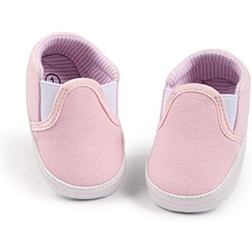 Morbido Infant Baby Boys Girls Canvas Sneaker Toddler Slip On Anti Skid Newborn First Walkers Candy Shoes for 0-18 Months