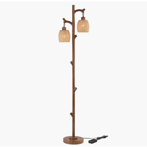 Bay Isle Home Derryaghy 65.6" Farmhouse Boho Rattan Floor Lamp | Wayfair
