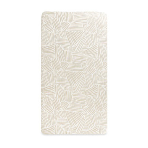 babyletto Oat Stripe Muslin All-Stages Midi Crib Sheet in GOTS Certified Organic Cotton | AllModern