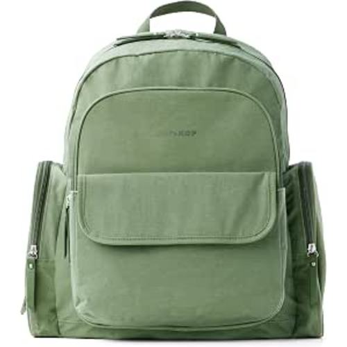 Skip Hop Diaper Bag Backpack with Portable Changing Pad, Easy-Access Wipes & Zippered Side Pockets, Luggage Sleeve & Stroller Straps, Fits a 15” Laptop, Luna, Sage