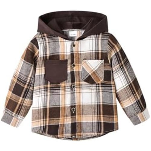 Toddler Baby Boy Clothes Infant Plaid Long Sleeve Button Down Jacket Top Shirt Pocket Fall Winter Outfits 12 Months-5T