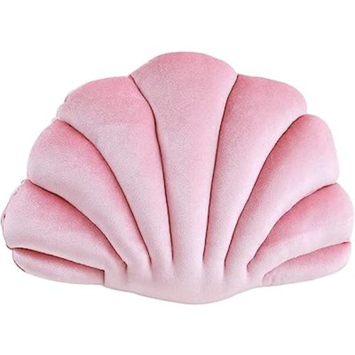 Patty Both Seashell Decorative Pillow Velvet Seashell Throw Pillow, Sea Shell Shaped Throw Pillow Decorative Pillows for Bed Couch Home Office Decor (Pink, Medium(17.2 * 13.2in 0.55kg))