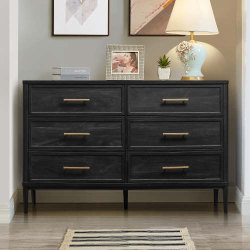 Better Homes & Gardens Oaklee 6 Drawer Dresser, Charcoal Finish