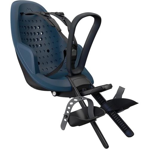 Thule Yepp 2 Mini - Front Mounted Child Bike seat - Shock-Absorbing Foam seat - Adjustable footrests & footstraps - Easy mounting System - Adjustable 5 Point Harness System