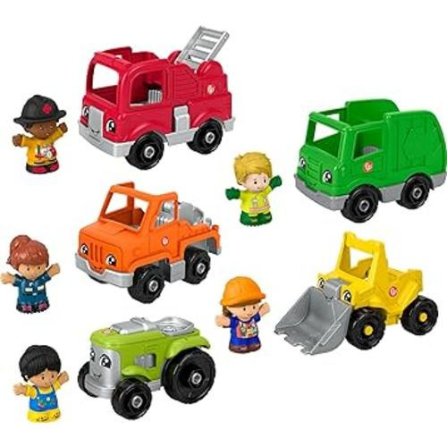 Fisher-Price Little People Toddler Playset Activity Vehicles Toy Set with 10 Toys for Preschool Pretend Play Ages 1+ Years