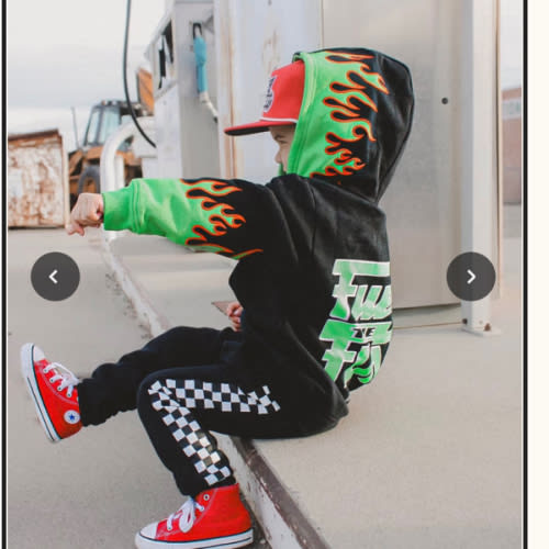 Fuel The Fun Green Flame Hoodie