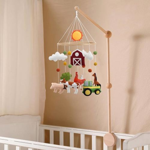Farm Animal Mobile for Crib - A Colorful Baby Farm Mobile with Animals and barn