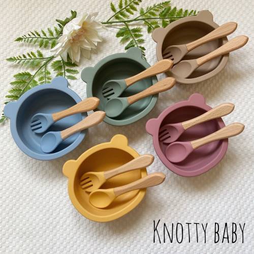 Silicone bear baby suction bowl set, personalised baby gift, christening gift, first birthday, baby feeding, new baby, xmas
