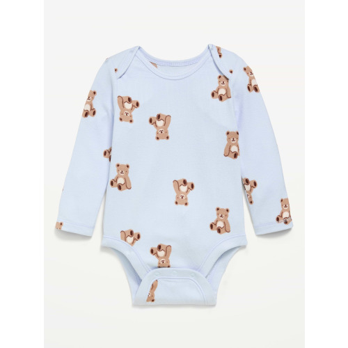 Printed Long-Sleeve Ribbed Bodysuit for Baby