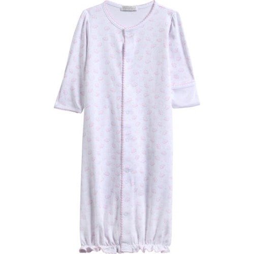 Ele-Fun Print Convertible Pima Cotton Gown, S (0-3m)