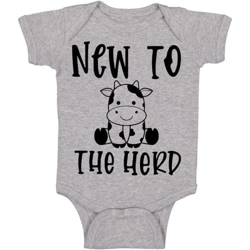 Belle Homie New To The Herd - Funny Baby Essentials Bodysuit - Cute Baby Girl Clothes Newborn Boy Outfit