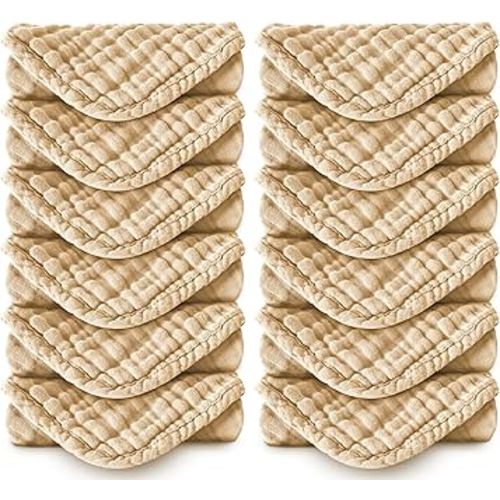 Muslin Burp Cloths 100% Cotton Large 20''x10'' Extra Soft and Absorbent Baby Wash Cloths Spit Up Rags - Baby Burping Cloth for Boys Girls Items(12 Pack Brown)
