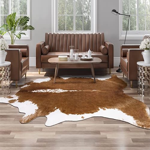 Faux Cow Print Rug Large (6'3" x 7')