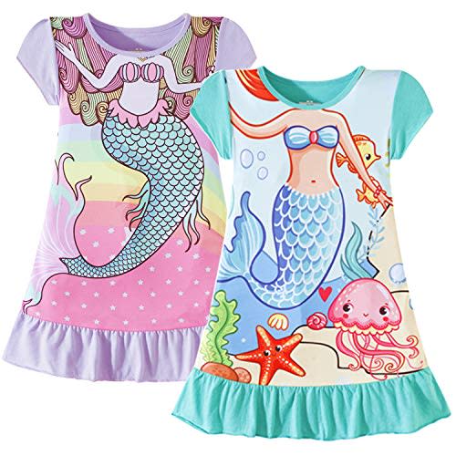 Nightgowns for Girls Kids Pajamas Princess Dress Sleepwear Night Gown 3-10 Years