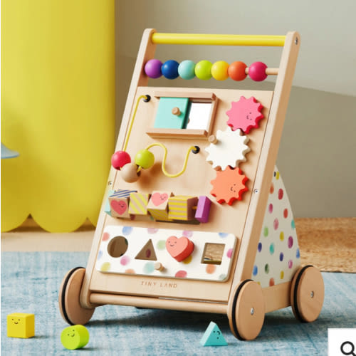 Tiny Land® Versatile Natural Wooden Baby Walker