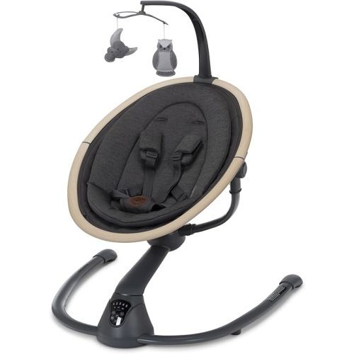 Maxi-Cosi Cassia Baby Swings for Infants: Smart Portable Baby Swing with Music, Lightweight & Foldable Baby Swing, 360 Rotation Infant Swing, Classic Graphite