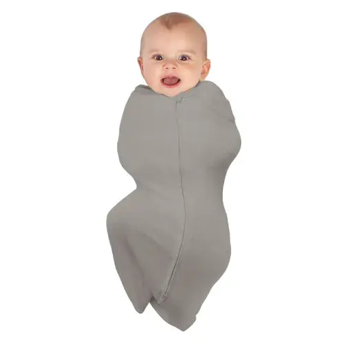 Baby Studio Bamboo Swaddle Pouch - Warm Grey | Baby Bunting AU