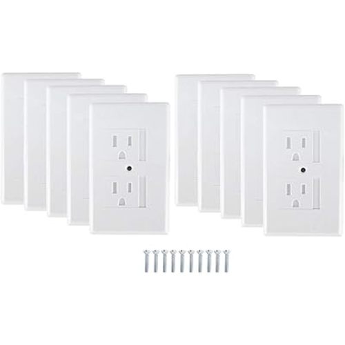 Mommy's Helper Safe Plate Electrical Outlet Covers Standard, White, 10 Pack