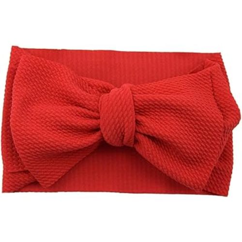 Baby Girl's 8'' Soft Big Bow knot Nylon Headband Toddler Hairband for Photography Travel Party Festivals (Red)