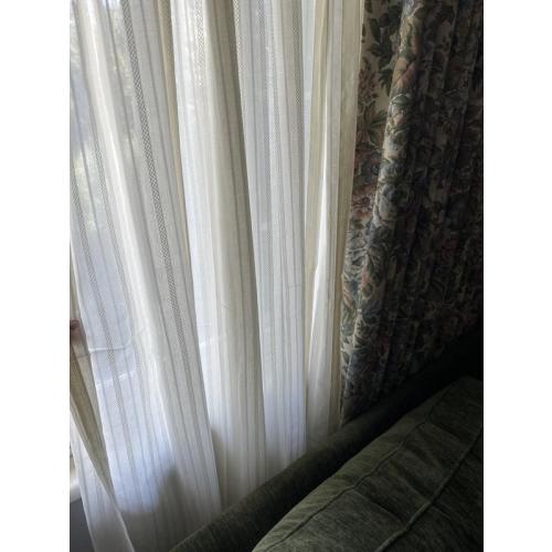 Cotton Dobby Striped Sheer Tie-Top Curtain | Anthropologie