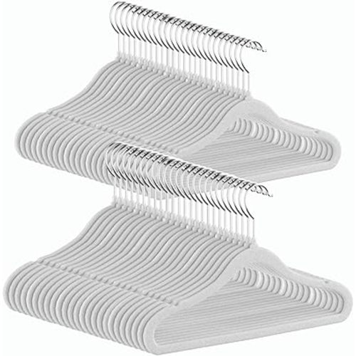 GoodtoU Kids Hangers Velvet 50 Pack Baby Hangers for Closet Non Slip Childrens Infant Hanger Grey