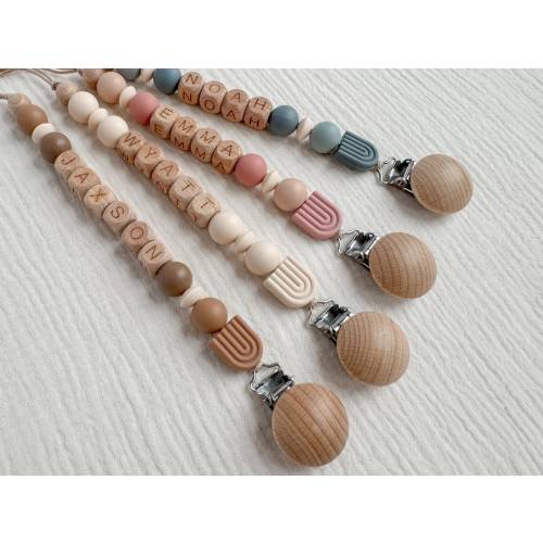 Personalized Pacifier Clip With Baby Name|Custom Newborn Soother Clip|Babygirl Baby shower Gift|Rainbow Paci Holder|Gift For Baby Boy