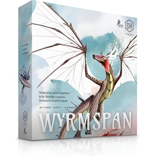 Stonemaier Games: Wyrmspan - A Wingspan Game by Connie Vogelmann | Build a Cavernous Sanctuary for Beautiful Dragons | Strategy Board Game for Adults and Family | 1-5 Players, 90-120 Min, Ages 14+