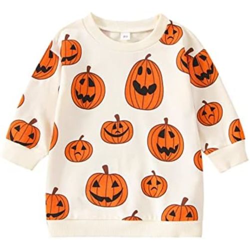 Baby Girl Boy Halloween Clothes Infant My First Halloween Onesie Pumpkin Romper Sweatshirt Bodysuit Outfit