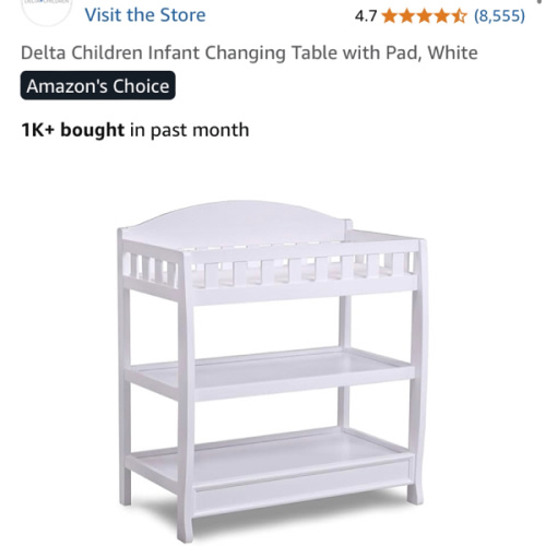 Delta Children Infant Changing Table with Pad, White