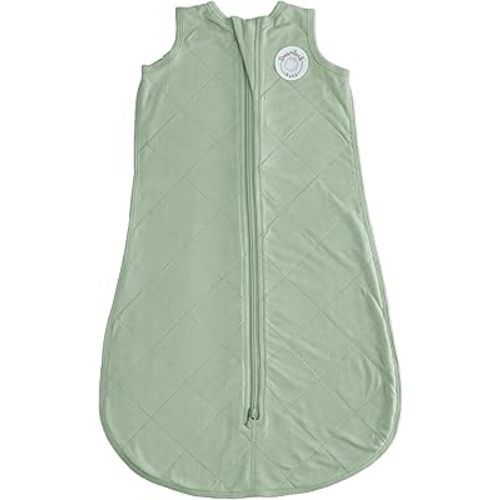 Dreamland Baby Lightweight Bamboo Viscose Sleep Sack (0-6 months). 1.0 TOG Ultra Soft Blanket w/ 2-Way Zipper. 95% Viscose, 5% Spandex (Sage). Mom-Owned US Business, Premium Materials