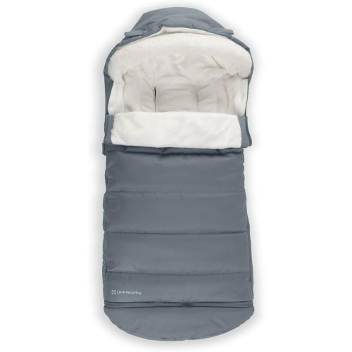 UPPAbaby CozyGanoosh 2-in-1 Seasonal Footmuff - Easily Attaches to UPPAbaby Strollers and RumbleSeat – Versatile, Ultra-Plush Zip-Out Liner for Cold Weather - Callum (Stone Blue)