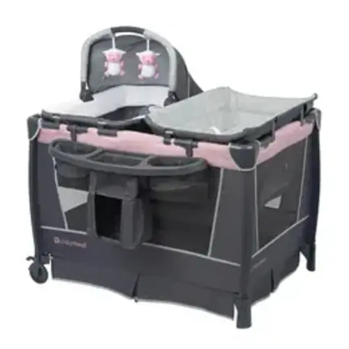 Baby Trend® Simply Smart™ Whisper Grey Portable Nursery Center® Playard w/ Removable Full Bassinet, Changing Table & Organizer - TikTok Shop