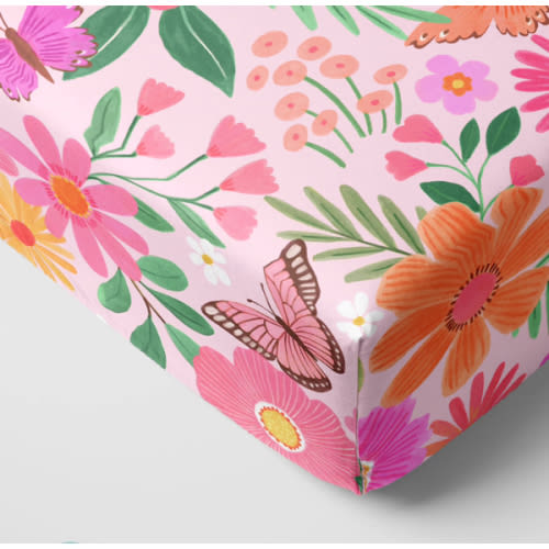 Butterfly Blooms Fitted Crib Sheet – Little Sleepies