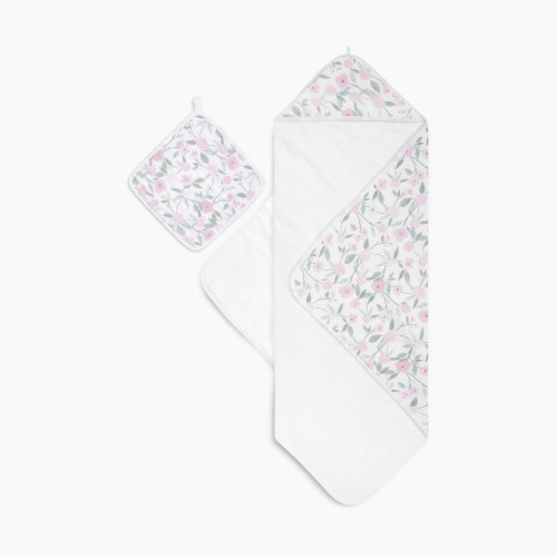 Aden + Anais Muslin Hooded Towel And Wash Cloth Set - Ma Fleur