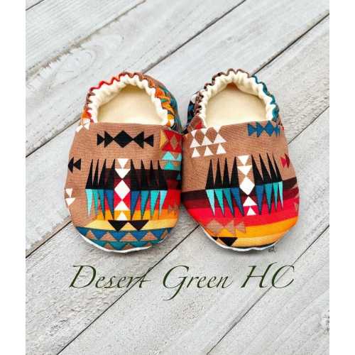 Southwest Baby Booties, Aztec, Crib Shoes, Baby Shoes, Moccasins, Stay on Shoes, Toddler Shoes, Slippers
