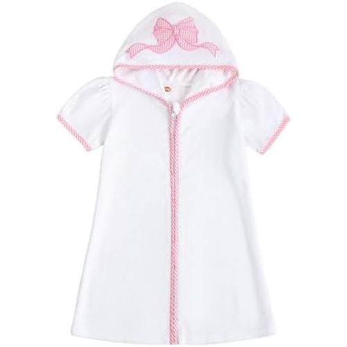 woshilaocai Toddler Baby Swim Cover Up Boy Girl Terry Cloth Hooded Zip-up Cover Ups for Swimwear Summer Beach