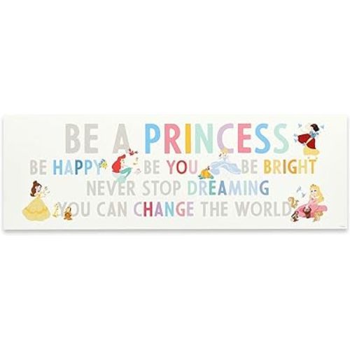 Disney Be a Princess Wood Wall Decor - Large Inspirational Disney Princess Wall Art for Kids' Bedroom or Play Room